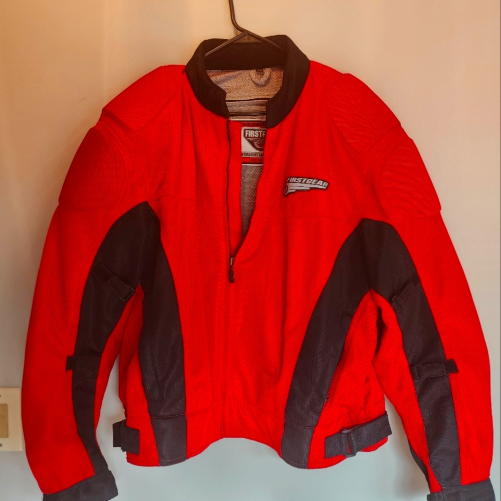 FirstGear padded motorcycle jacket in red